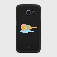 CRYING PIZZA CAT Samsung Galaxy S6 Edge case - thin fit matte black (D82)