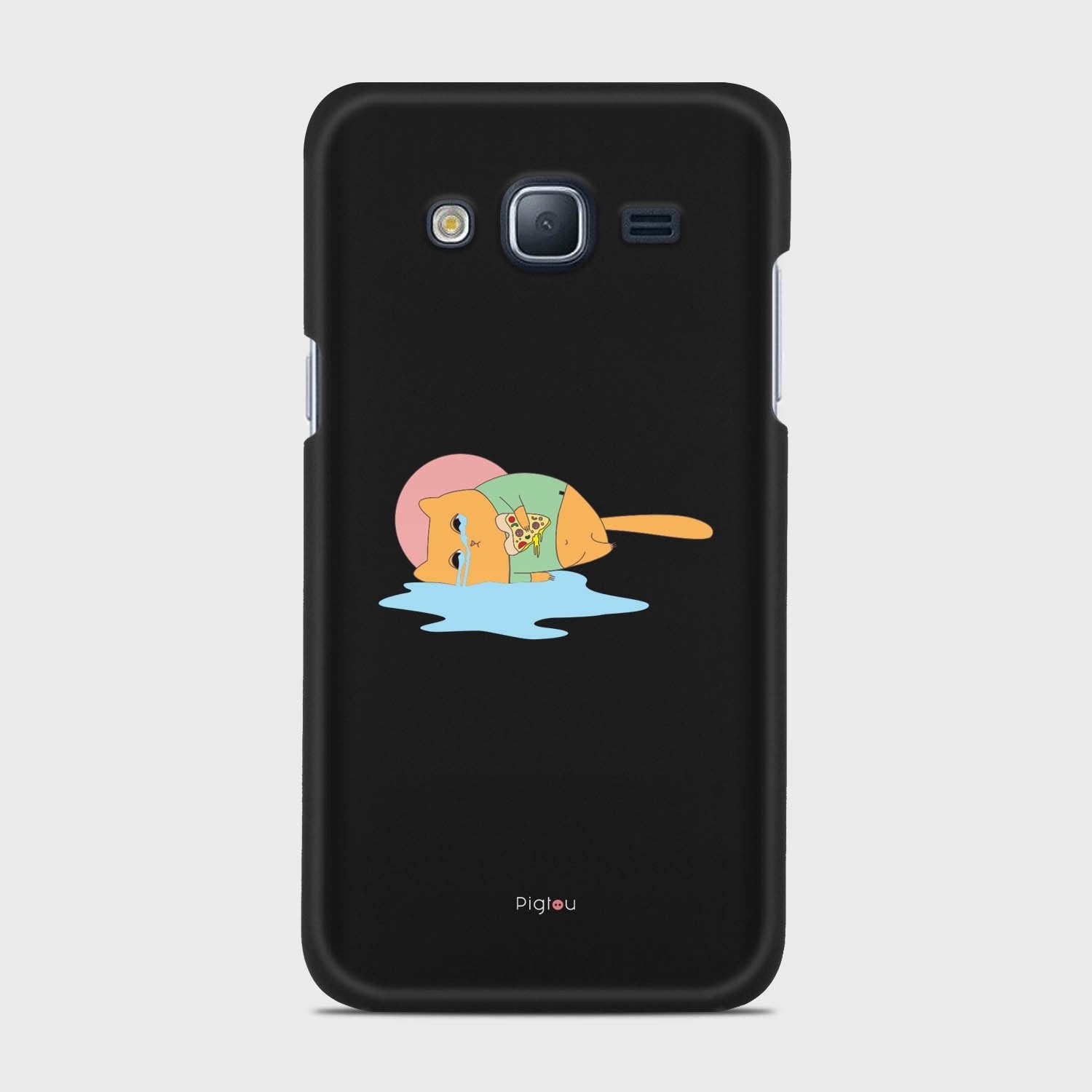 CRYING PIZZA CAT Samsung Galaxy J3 (2016) case - thin fit matte black (D82)