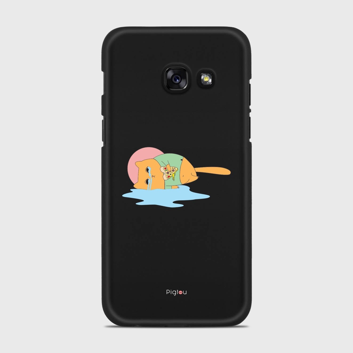 CRYING PIZZA CAT Samsung Galaxy A3 (2017) case - thin fit matte black (D82)