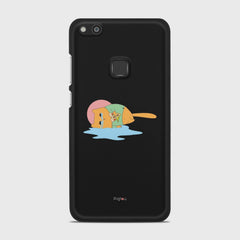 CRYING PIZZA CAT Huawei P10 Lite case - thin fit matte black (D82)