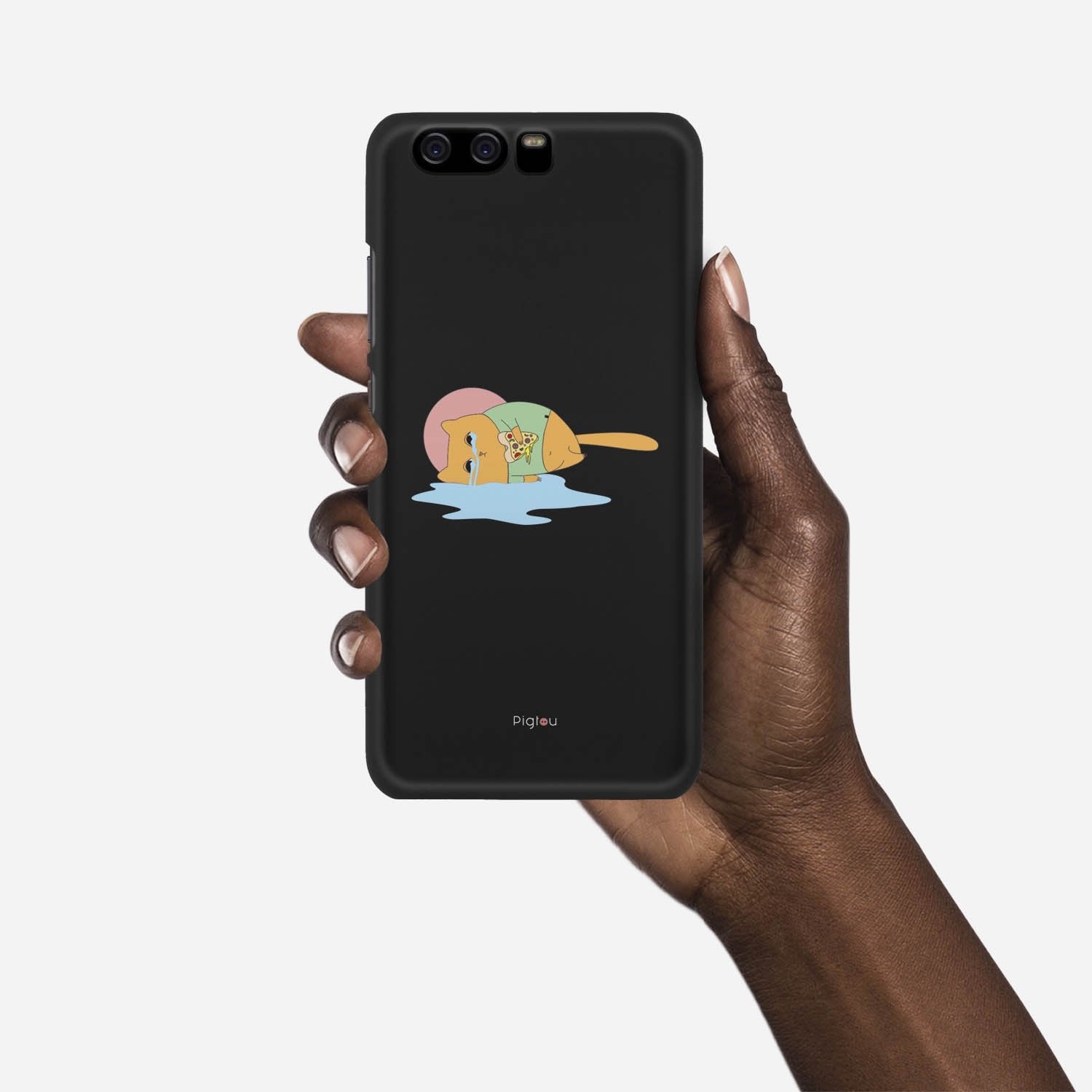 CRYING PIZZA CAT Huawei P10 case - thin fit matte black (D82)