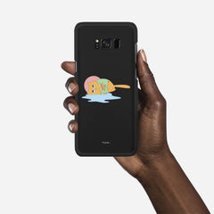 CRYING PIZZA CAT Samsung Galaxy S8 Plus case - thin fit matte black (D82)
