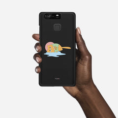CRYING PIZZA CAT Huawei P9 case - thin fit matte black (D82)
