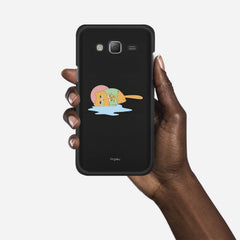 CRYING PIZZA CAT Samsung Galaxy J5 (2015) case - thin fit matte black (D82)