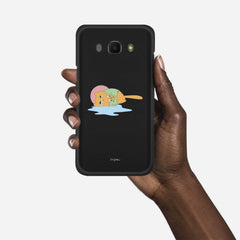 CRYING PIZZA CAT Samsung Galaxy J5 (2016) case - thin fit matte black (D82)