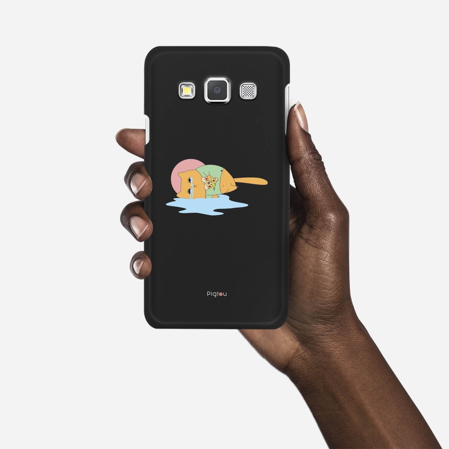 CRYING PIZZA CAT Samsung Galaxy A3 (2015) case - thin fit matte black (D82)