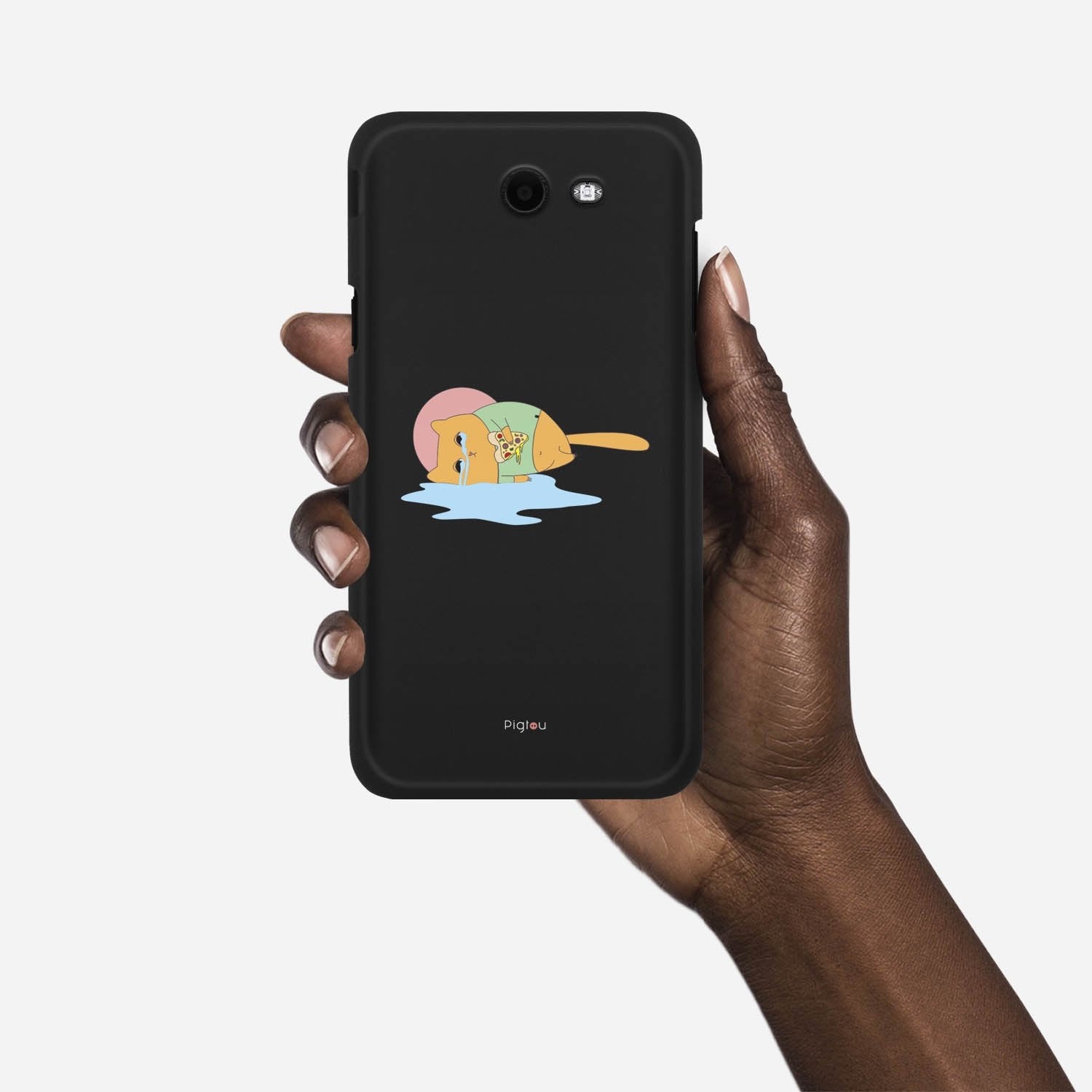 CRYING PIZZA CAT Samsung Galaxy J7 (2017) Verizon case - thin fit matte black (D82)