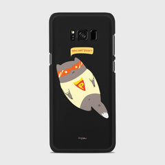 SUPER PIZZA CAT Samsung Galaxy S8 Plus case - thin fit matte black (D83)
