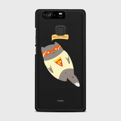 SUPER PIZZA CAT Huawei P9 case - thin fit matte black (D83)