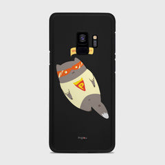 SUPER PIZZA CAT Samsung Galaxy S9 case - thin fit matte black (D83)