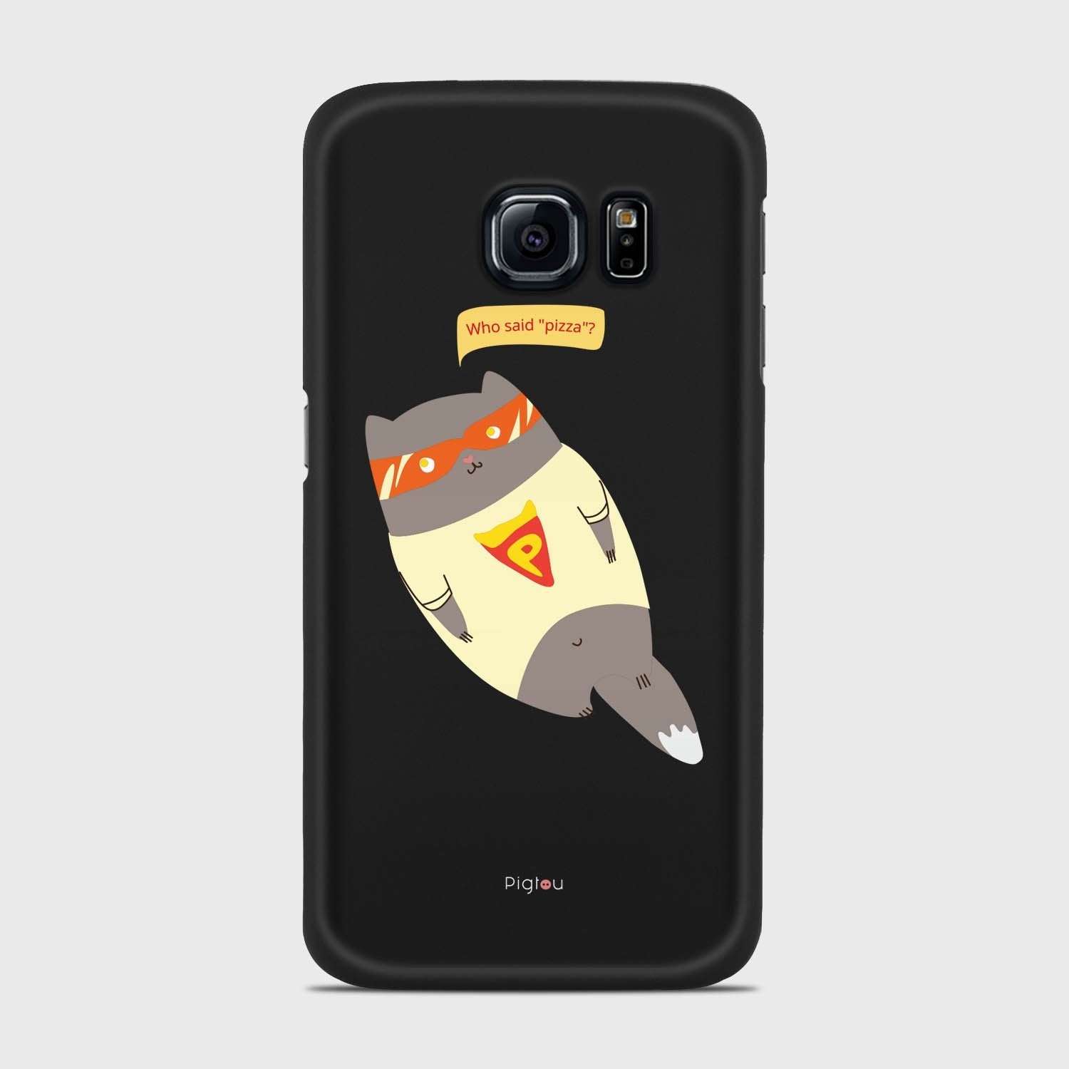 SUPER PIZZA CAT Samsung Galaxy S6 Edge case - thin fit matte black (D83)