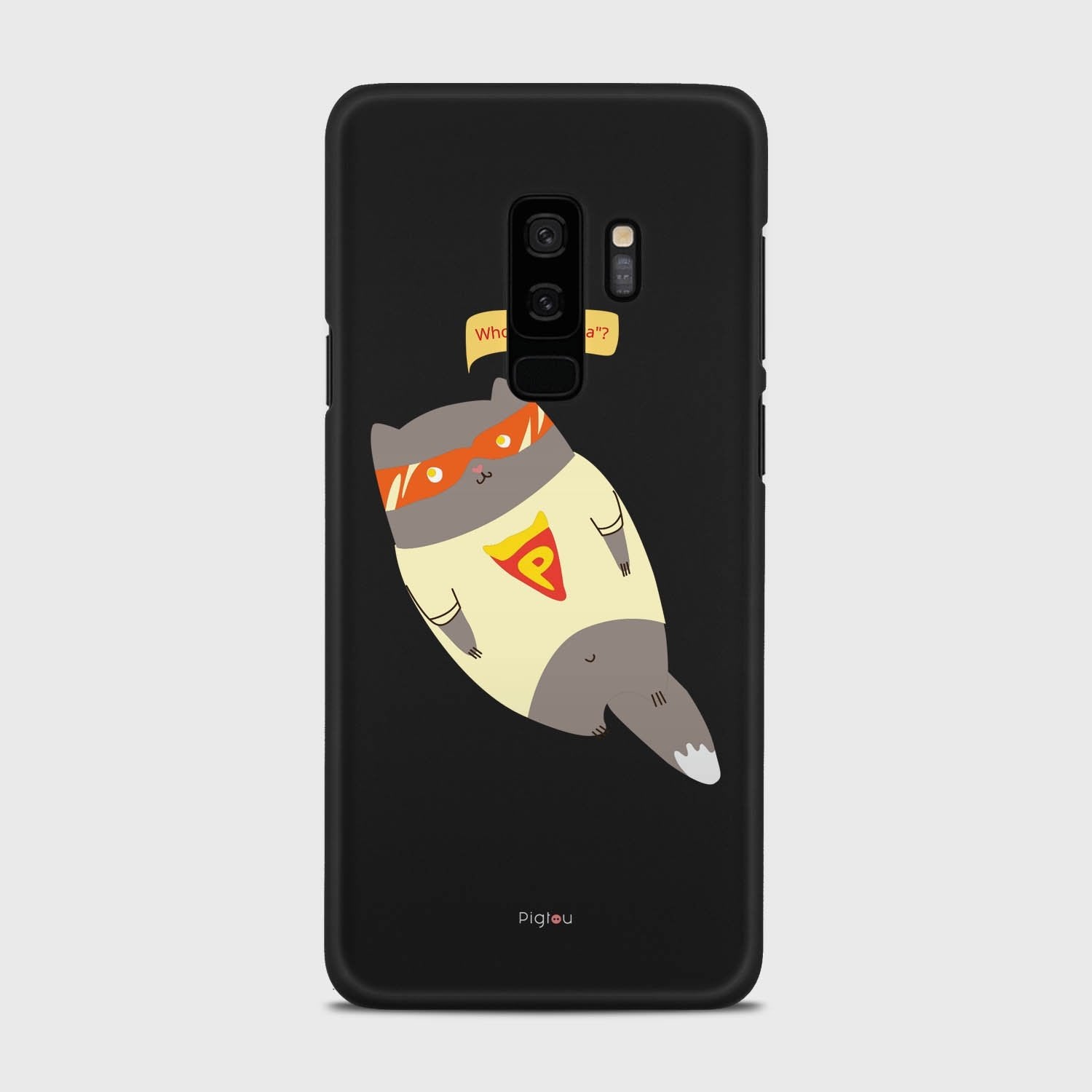 SUPER PIZZA CAT Samsung Galaxy S9 Plus case - thin fit matte black (D83)