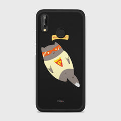 SUPER PIZZA CAT Huawei P20 Lite case - thin fit matte black (D83)