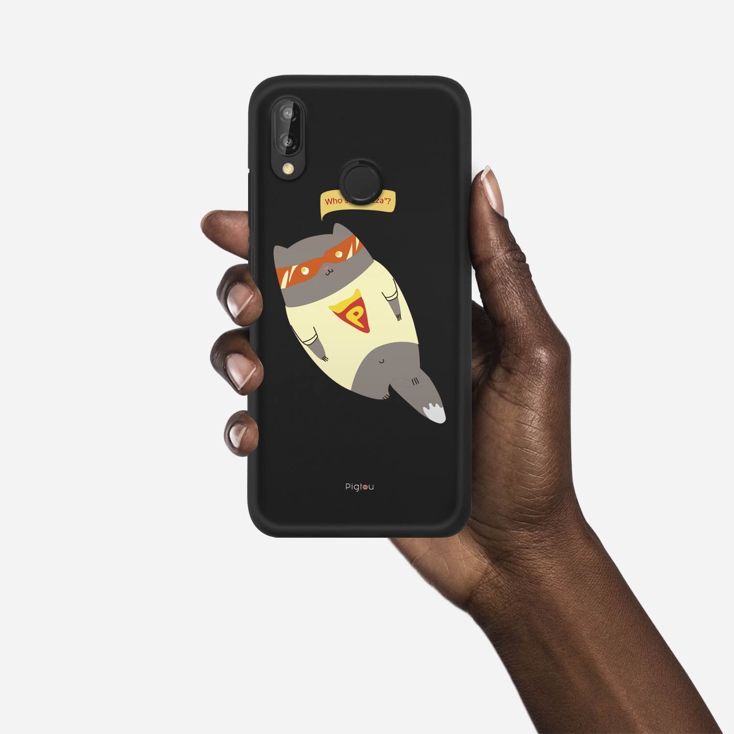 SUPER PIZZA CAT Huawei P20 Lite case - thin fit matte black (D83)