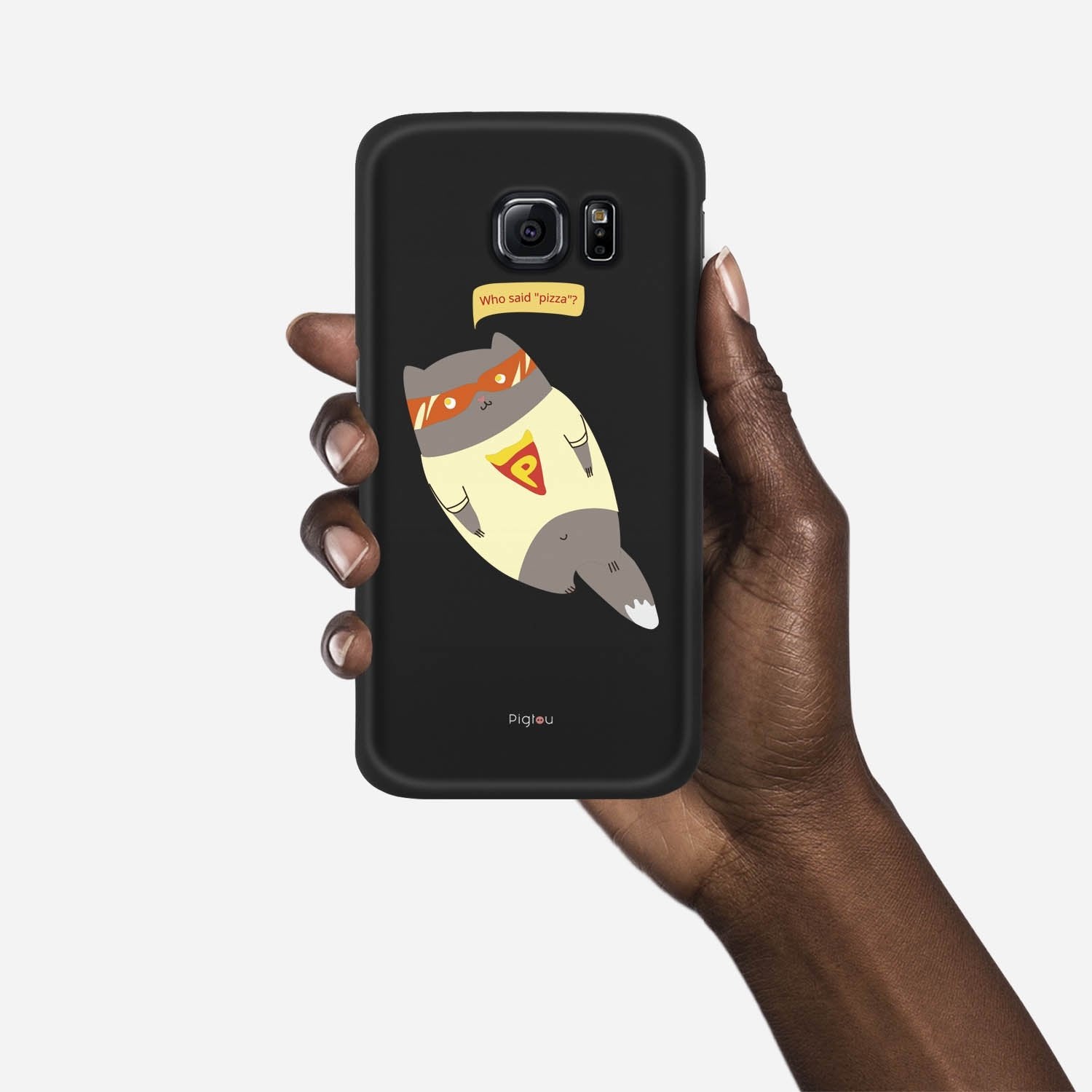 SUPER PIZZA CAT Samsung Galaxy S6 Edge case - thin fit matte black (D83)