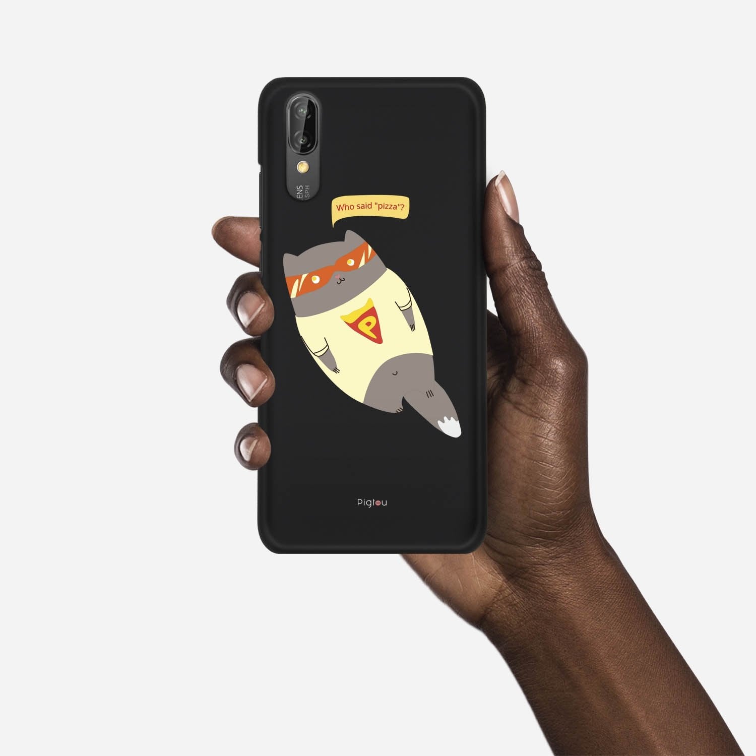 SUPER PIZZA CAT Huawei P20 case - thin fit matte black (D83)