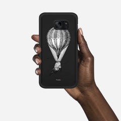 VINTAGE AIR BALLOON Samsung Galaxy S7 case - thin fit matte black (D84)