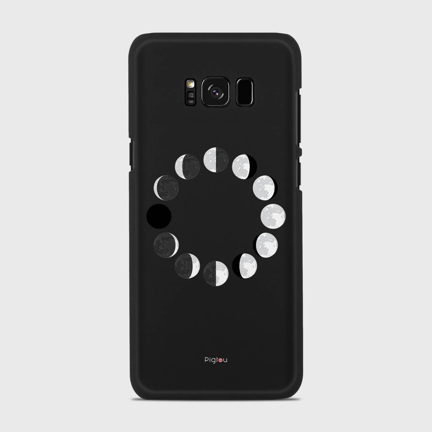 MOON PHASES Samsung Galaxy S8 case - thin fit matte black (D85)