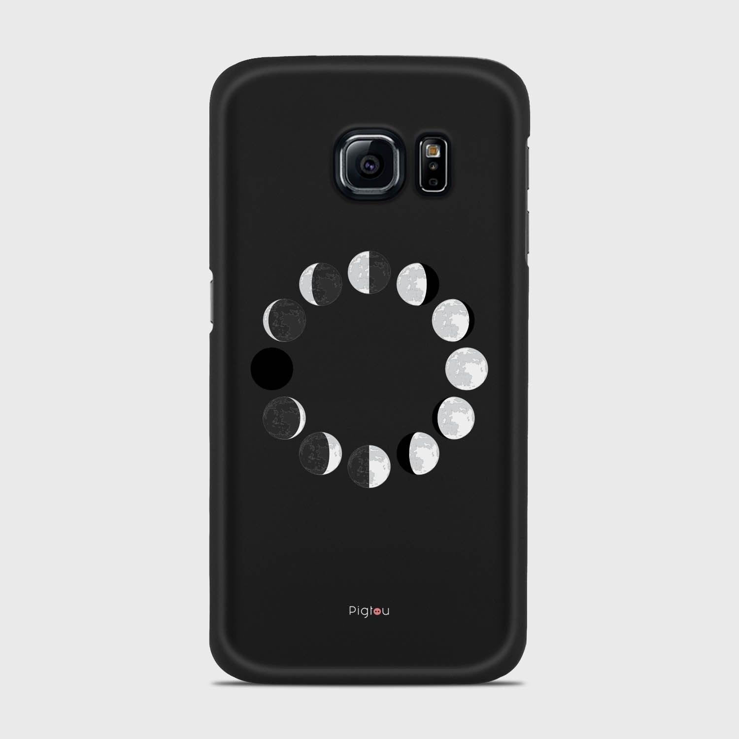 MOON PHASES Samsung Galaxy S6 Edge case - thin fit matte black (D85)