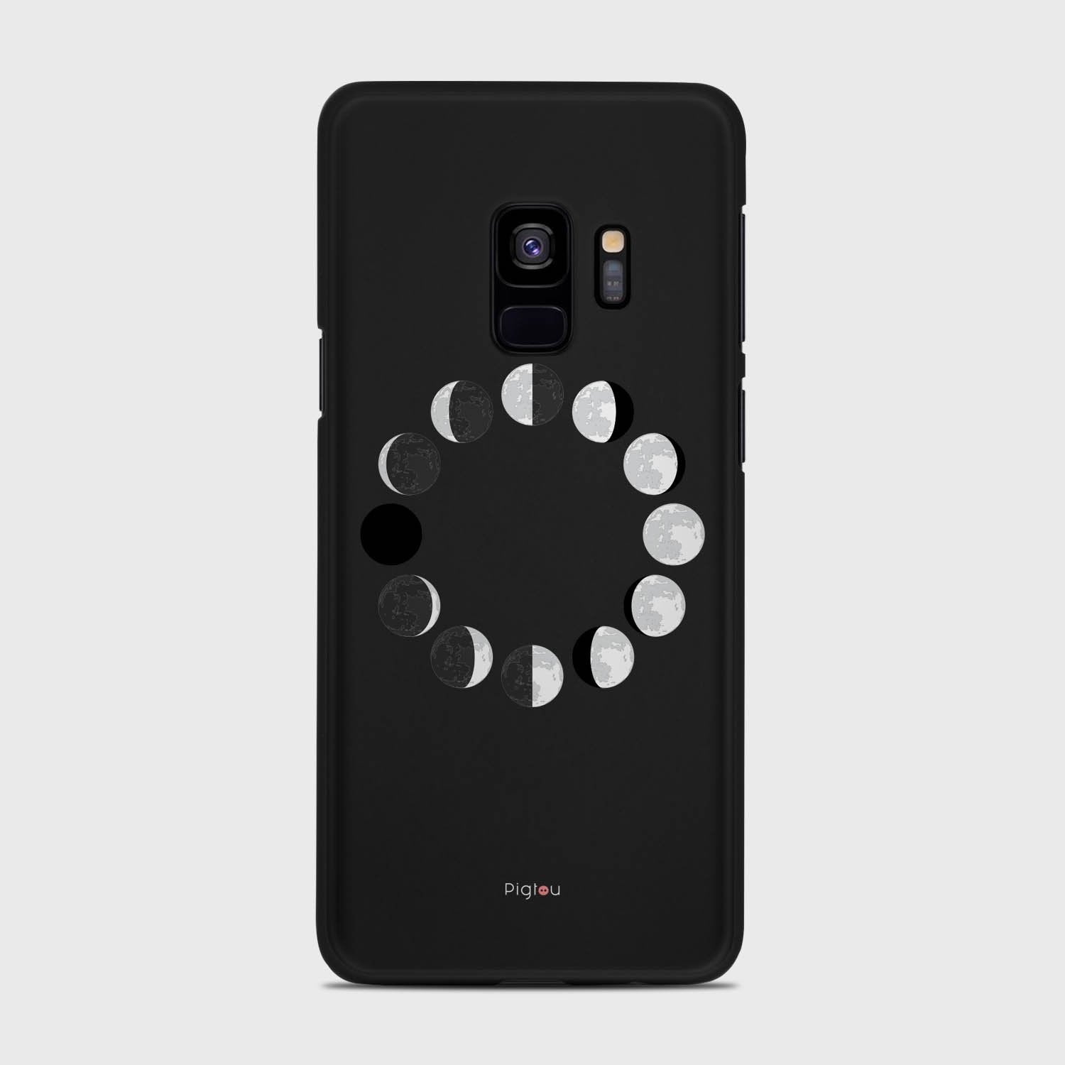 MOON PHASES Samsung Galaxy S9 case - thin fit matte black (D85)