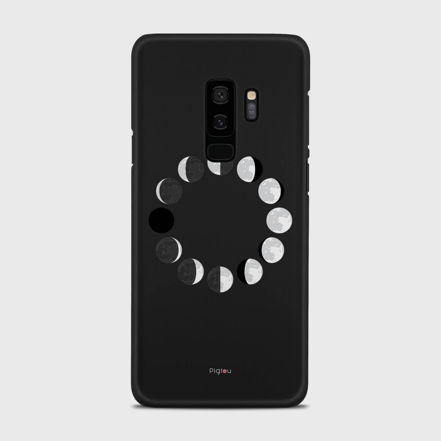 MOON PHASES Samsung Galaxy S9 Plus case - thin fit matte black (D85)