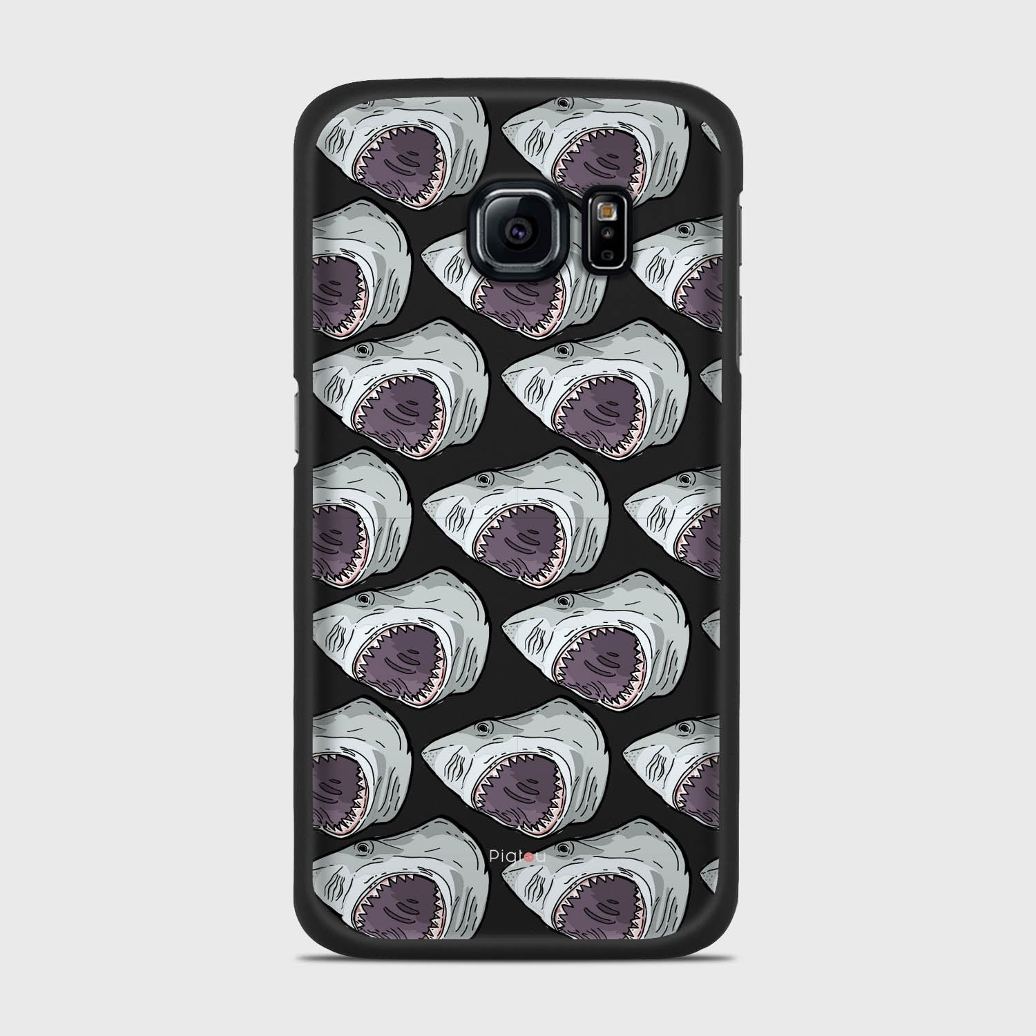 SHARK ATTACK Samsung Galaxy S6 Edge case - thin fit matte black (D88)