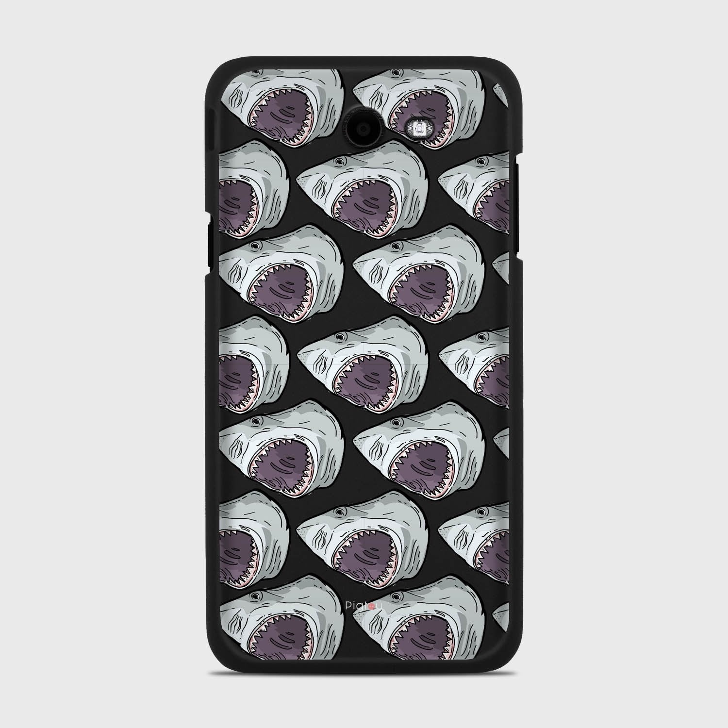 SHARK ATTACK Samsung Galaxy J7 (2017) Verizon case - thin fit matte black (D88)