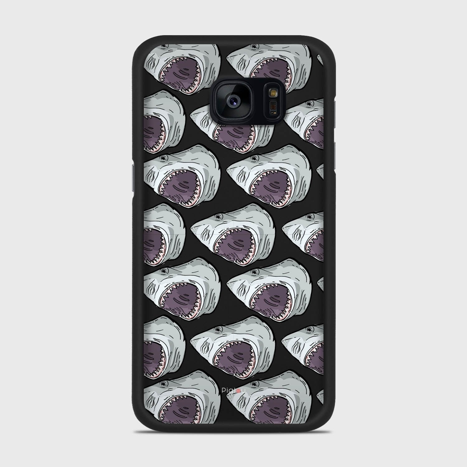 SHARK ATTACK Samsung Galaxy S7 Edge case - thin fit matte black (D88)