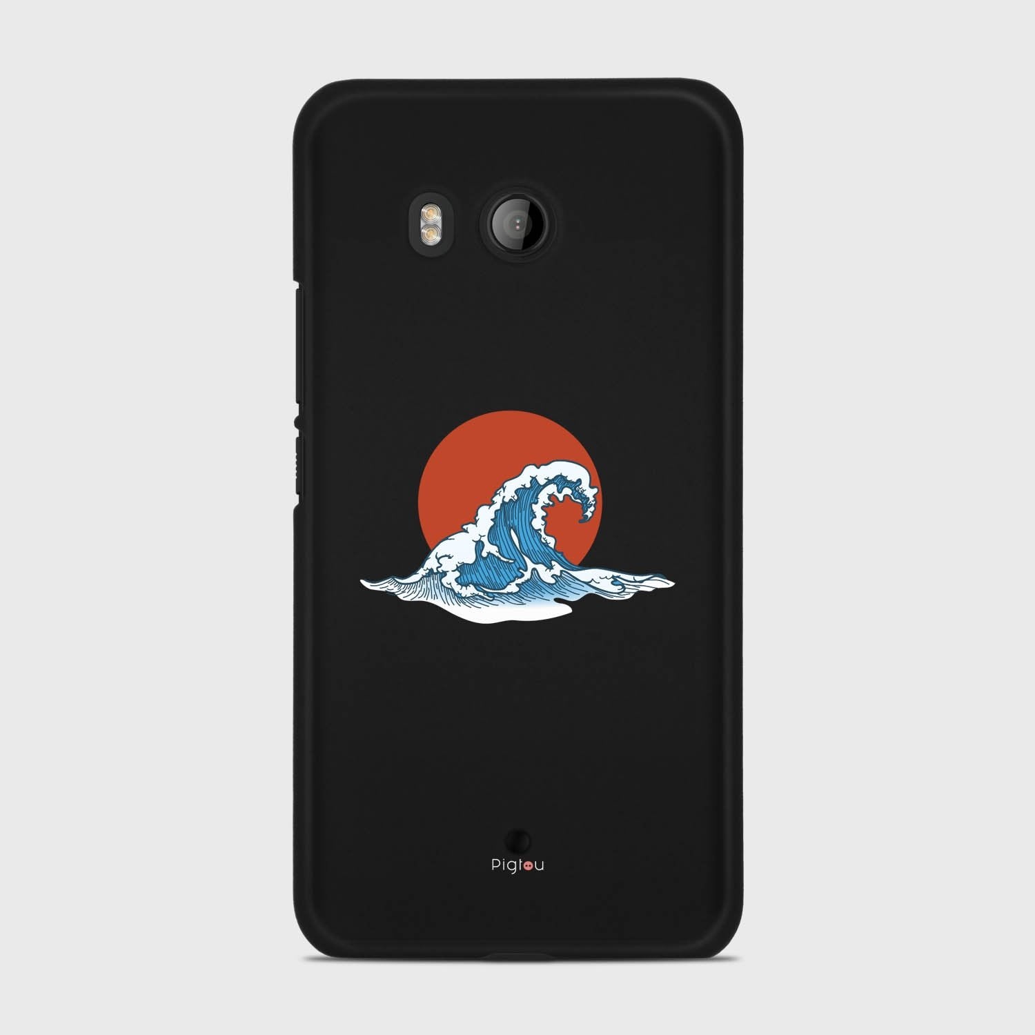 KANAGAWA WAVE HTC U11 case - thin fit matte black (D90)