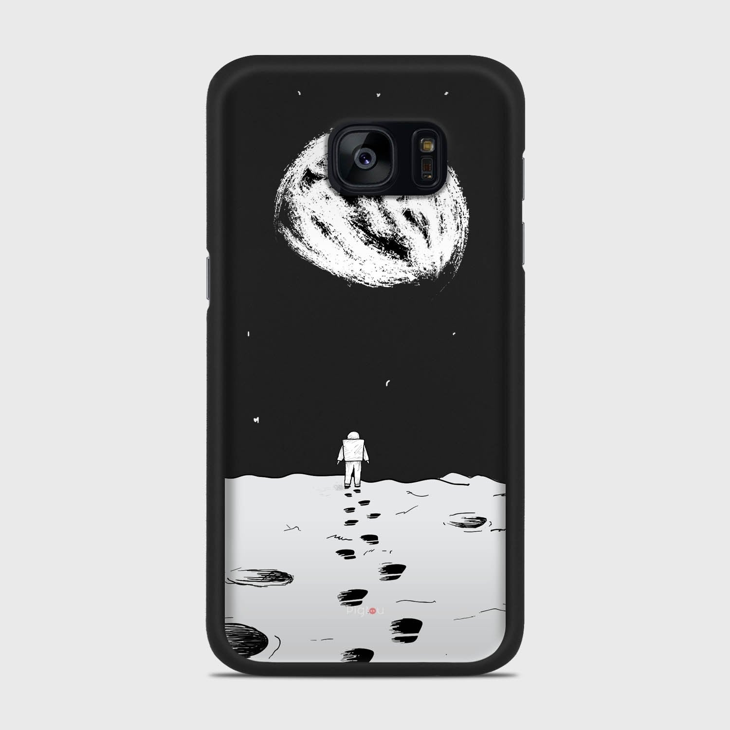 MOON WALK Samsung Galaxy S7 Edge case - thin fit matte black (D92)