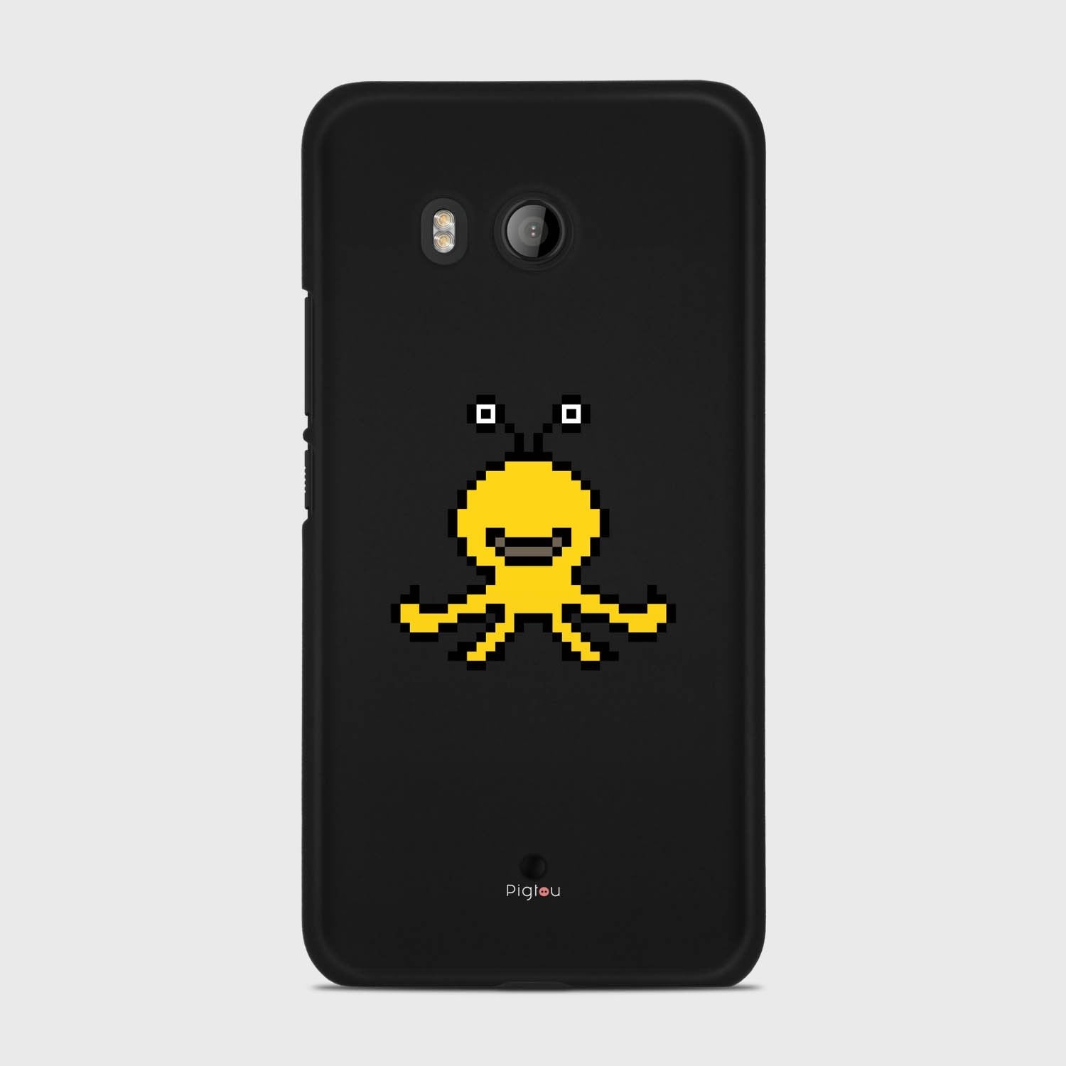 YELLOW MONSTER HTC U11 case - thin fit matte black (D99)